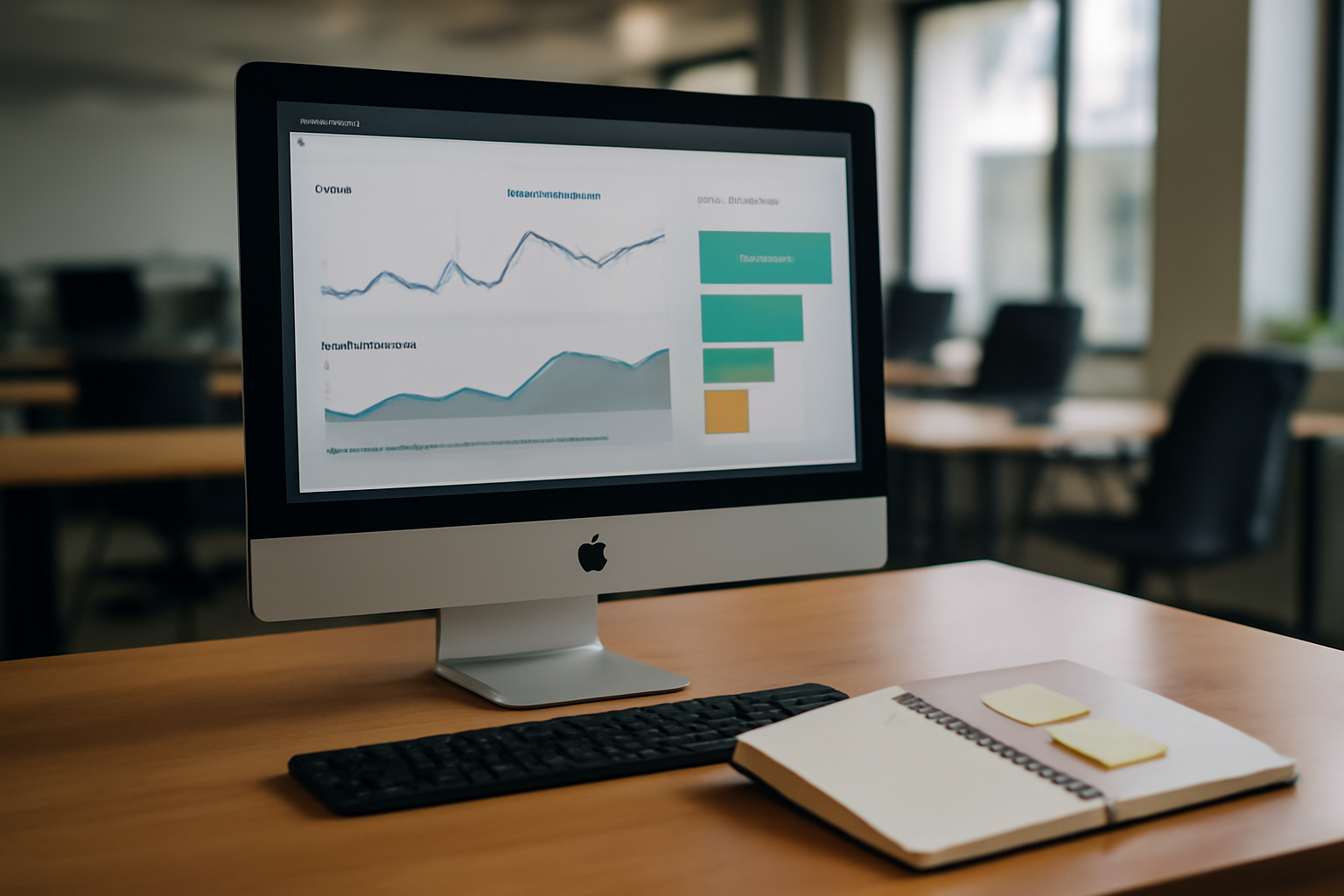 Tableau de bord de suivi des leads et conversion sur écran dans un espace de travail