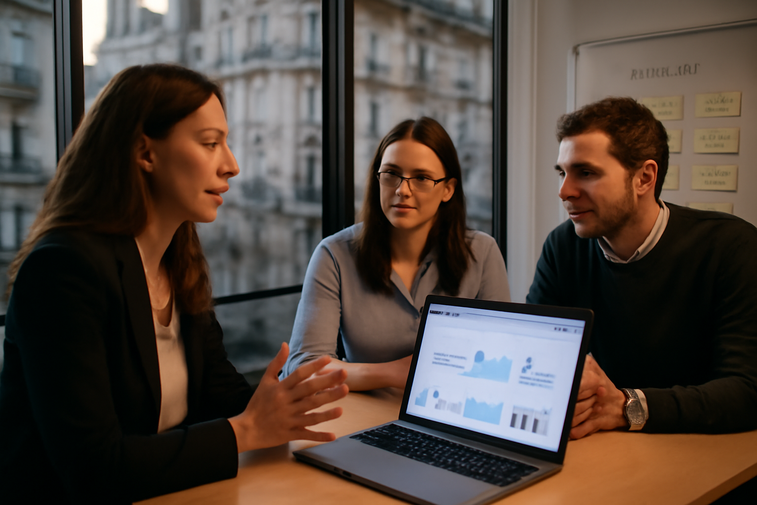 agence amazon avis : équipe et tableaux de bord Amazon Ads en réunion