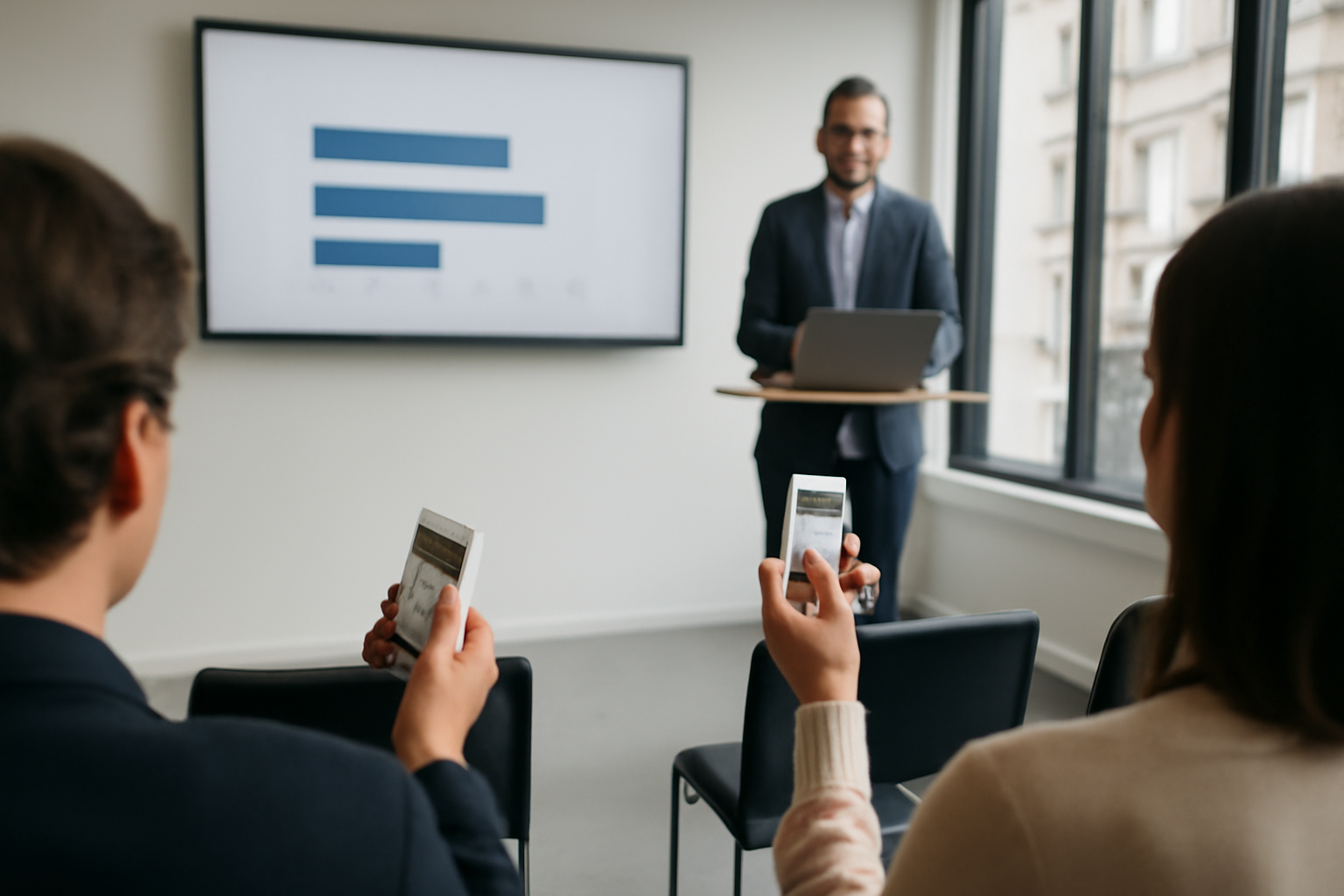 boitier de vote interactif entreprise en réunion d'équipe