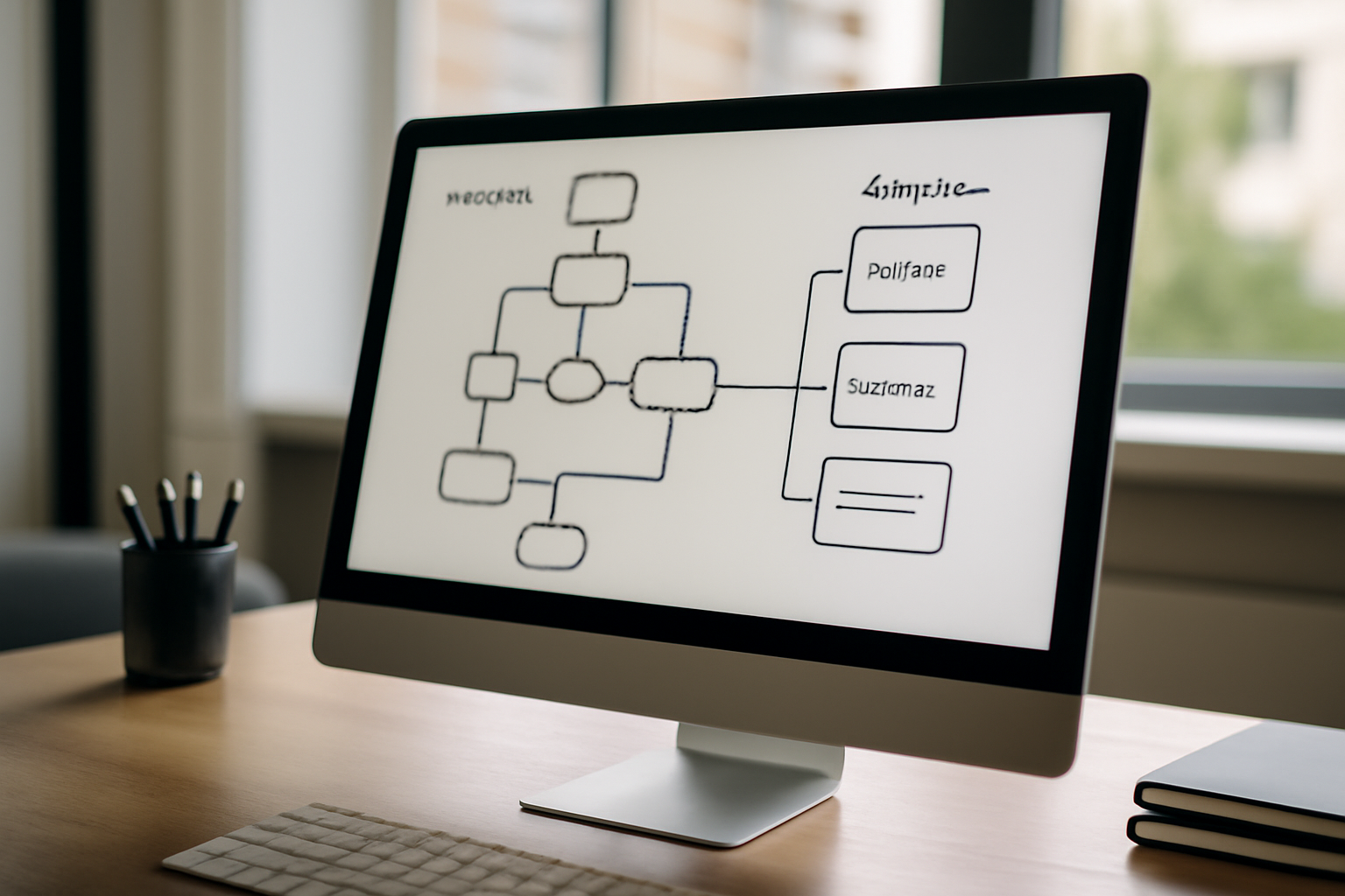 Schéma sur écran montrant un workflow d’automatisation email relié à des étapes CRM dans un outil SaaS