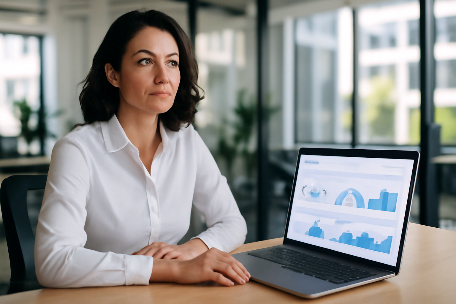 Tableau de bord SaaS affichant des métriques leads, conversion et revenus sur un écran dans un bureau lumineux