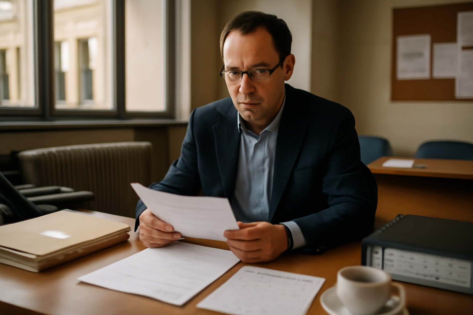 bureau administratif avec dossier médical et courrier concernant un licenciement pour inaptitude fonction publique, scène réaliste, lumière naturelle