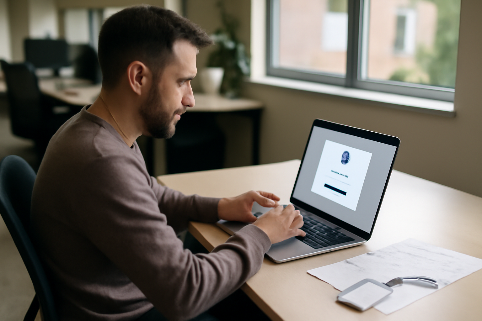 Connexion au nibelis coffre fort depuis un ordinateur professionnel, écran de portail RH sécurisé