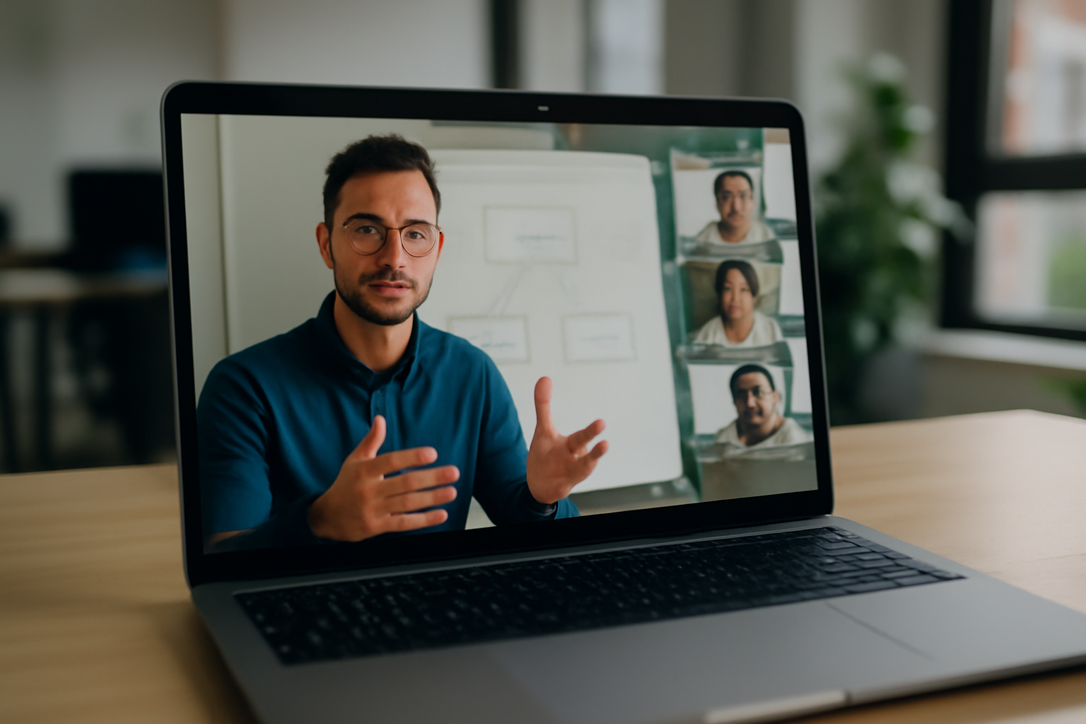 Comparer CPF et organisation d’une formation en cybersécurité : réunion en visioconférence avec tableau de bord