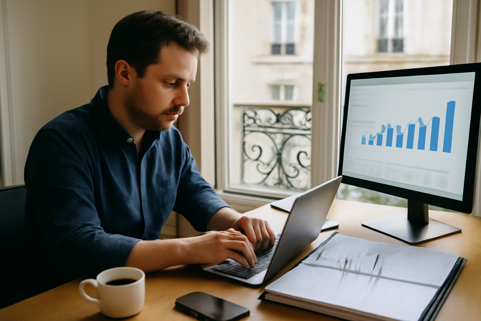 Auto entrepreneur du web : création de micro-entreprise sur ordinateur avec documents Urssaf et factures
